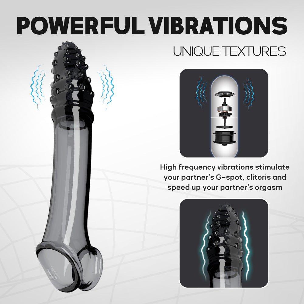 Vibrating Penis Sleeve with Spikes – Extended Wear Cock Ring for Delay & Locking