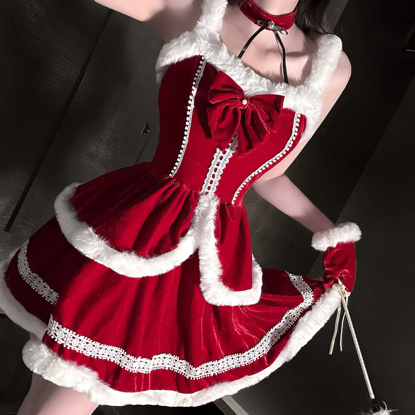 Sexy Christmas Bustier Lingerie Dress – New Year Warrior Outfit, Hot Party Mini Dress