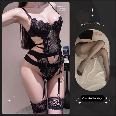 Erotic One-Piece Lingerie with Underwire – Sheer Mesh Bodysuit for Seductive Styling