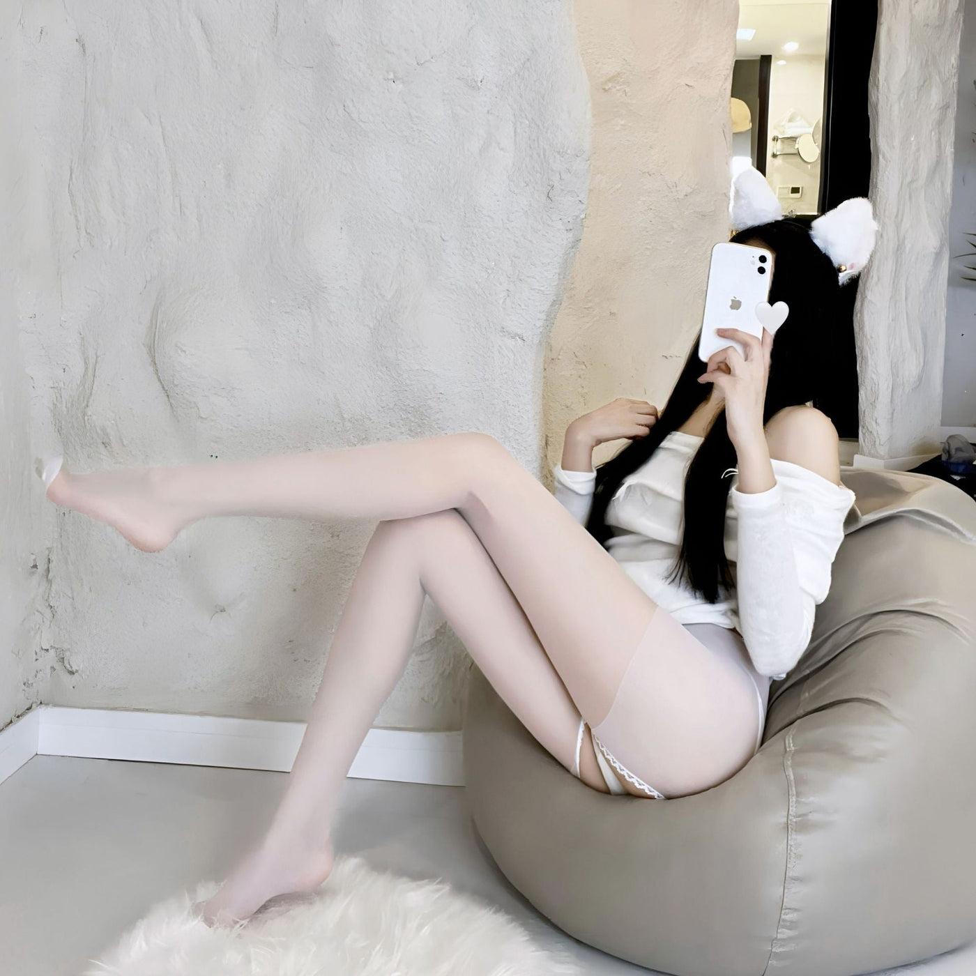 Sexy Lingerie & Stockings Set – Erotic Bodysuit, Fishnet & Thigh-High Hosiery for Women