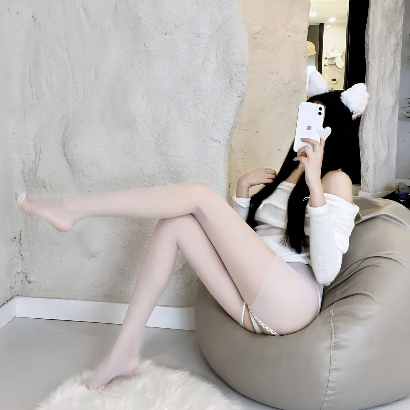 Sexy Lingerie & Stockings Set – Erotic Bodysuit, Fishnet & Thigh-High Hosiery for Women