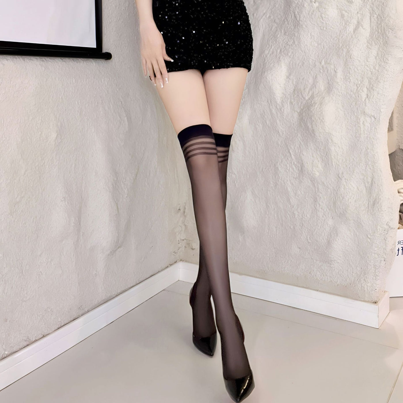 Sexy Lingerie & Stockings Set – Erotic Bodysuit, Fishnet & Thigh-High Hosiery for Women