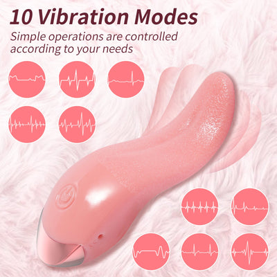 Rechargeable Vibrating Tongue Licking Stimulator – Silent Female Masturbator