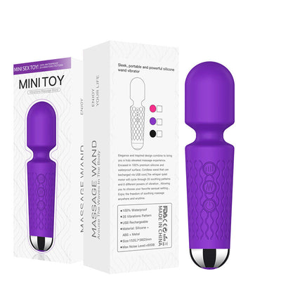 8-Speed 20-Frequency Rechargeable AV Vibrator – Waterproof, Strong Vibration, Silent, Multi-Mode Pleasure for Women