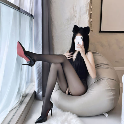 Sexy Lingerie & Stockings Set – Erotic Bodysuit, Fishnet & Thigh-High Hosiery for Women