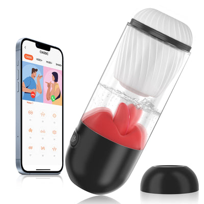 Cross-Border Male Masturbation Toy Zero-Point Fully Automatic Aircraft Cup App Controlled Tongue Electric Training Sex Toy