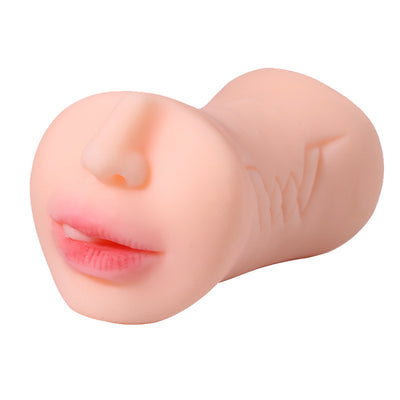 VibeWeaver 3-in-1 Male Masturbator Cup, Oral Vaginal Anal Stroker with Teeth & Tongue, Realistic Soft TPE Sleeve