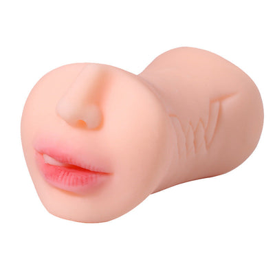 VibeWeaver 3-in-1 Male Masturbator Cup, Oral Vaginal Anal Stroker with Teeth & Tongue, Realistic Soft TPE Sleeve