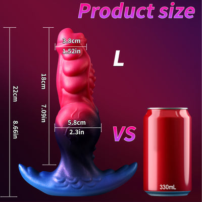 Gradient Red & Blue Silicone Fantasy Trainer – Ultra-Soft Adult Intimacy Toy