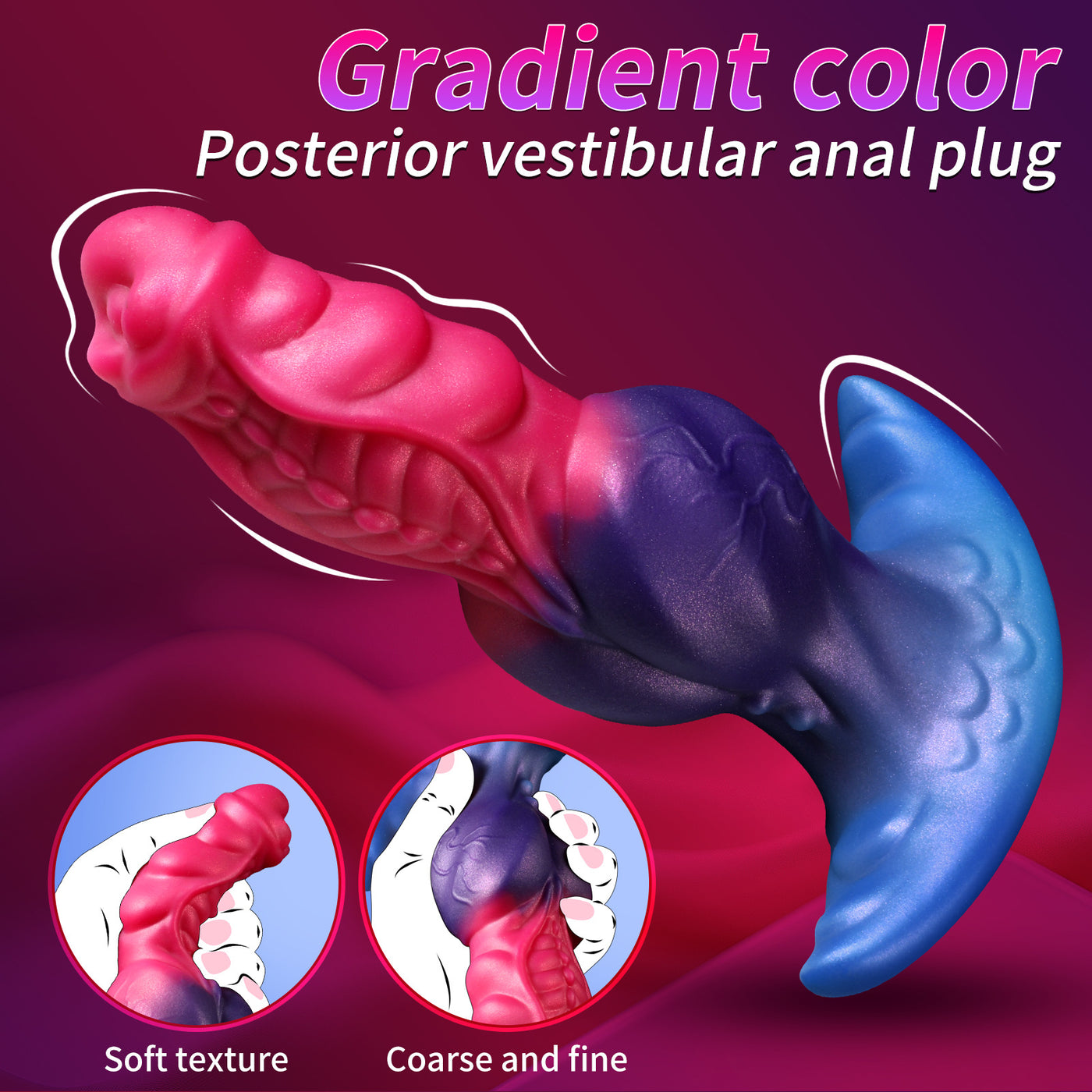 Gradient Red & Blue Silicone Fantasy Trainer – Ultra-Soft Adult Intimacy Toy