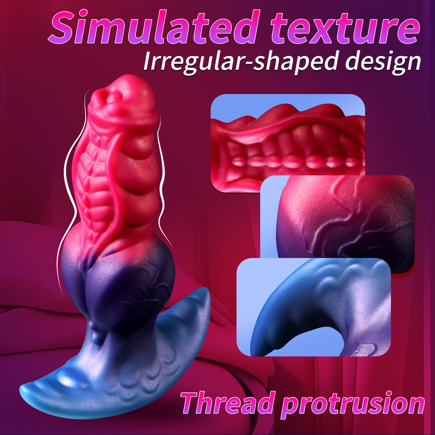 Gradient Red & Blue Silicone Fantasy Trainer – Ultra-Soft Adult Intimacy Toy