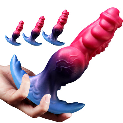 Gradient Red & Blue Silicone Fantasy Trainer – Ultra-Soft Adult Intimacy Toy