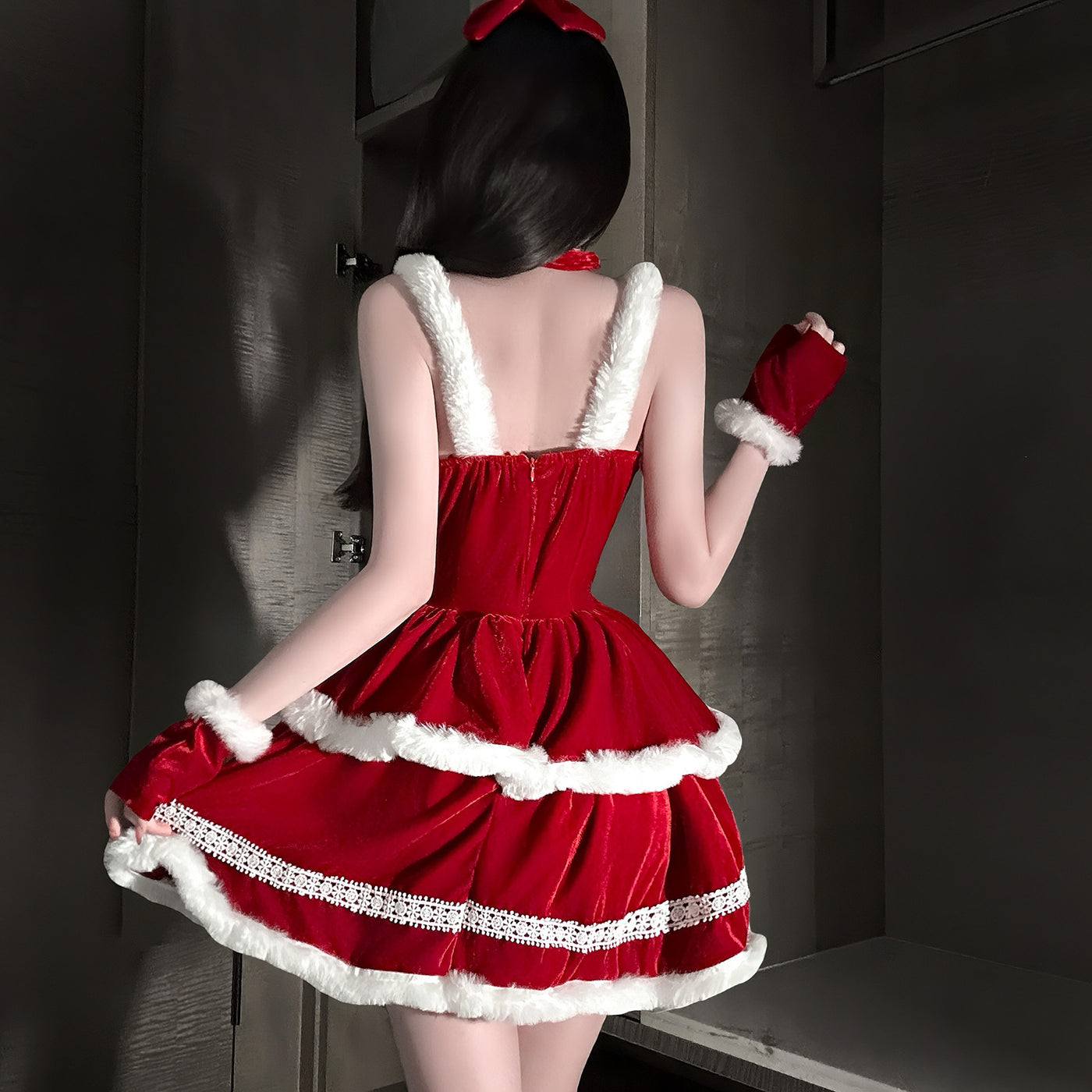 Sexy Christmas Bustier Lingerie Dress – New Year Warrior Outfit, Hot Party Mini Dress