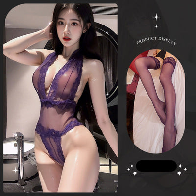 Sexy Sheer Mesh Bodysuit – Hollow-Out See-Through Lingerie for Seductive Nights