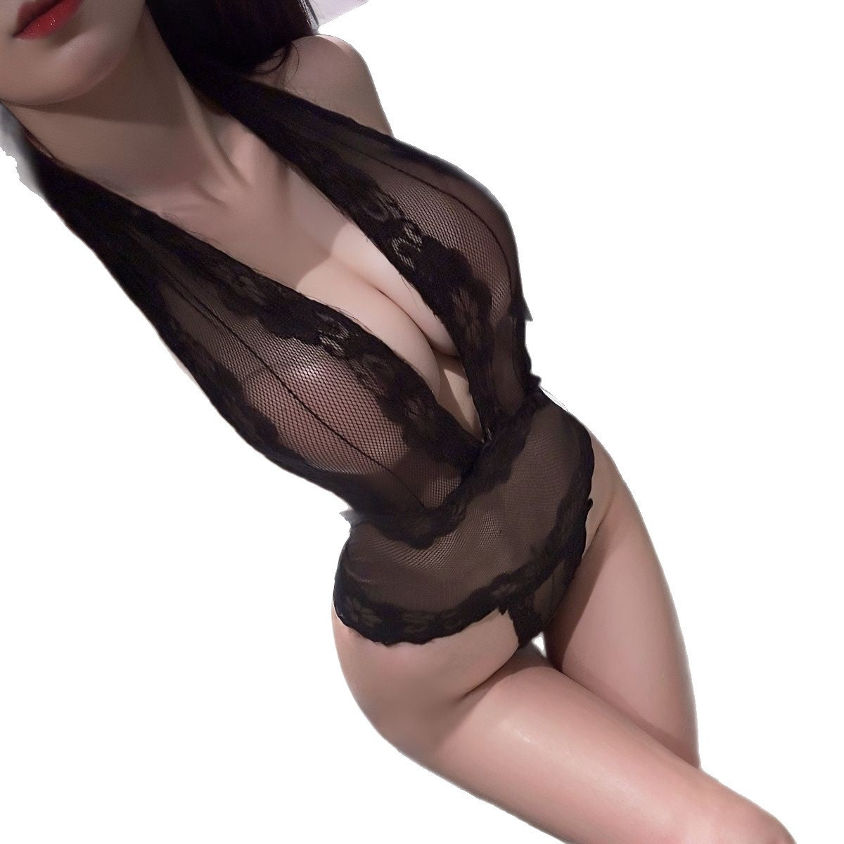 Sexy Sheer Mesh Bodysuit – Hollow-Out See-Through Lingerie for Seductive Nights