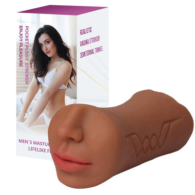 VibeWeaver 3-in-1 Male Masturbator Cup, Oral Vaginal Anal Stroker with Teeth & Tongue, Realistic Soft TPE Sleeve