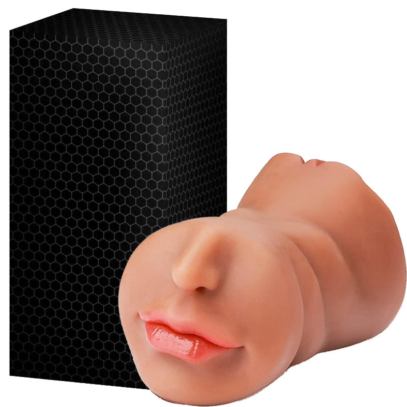 VibeWeaver 3-in-1 Male Masturbator Cup, Oral Vaginal Anal Stroker with Teeth & Tongue, Realistic Soft TPE Sleeve