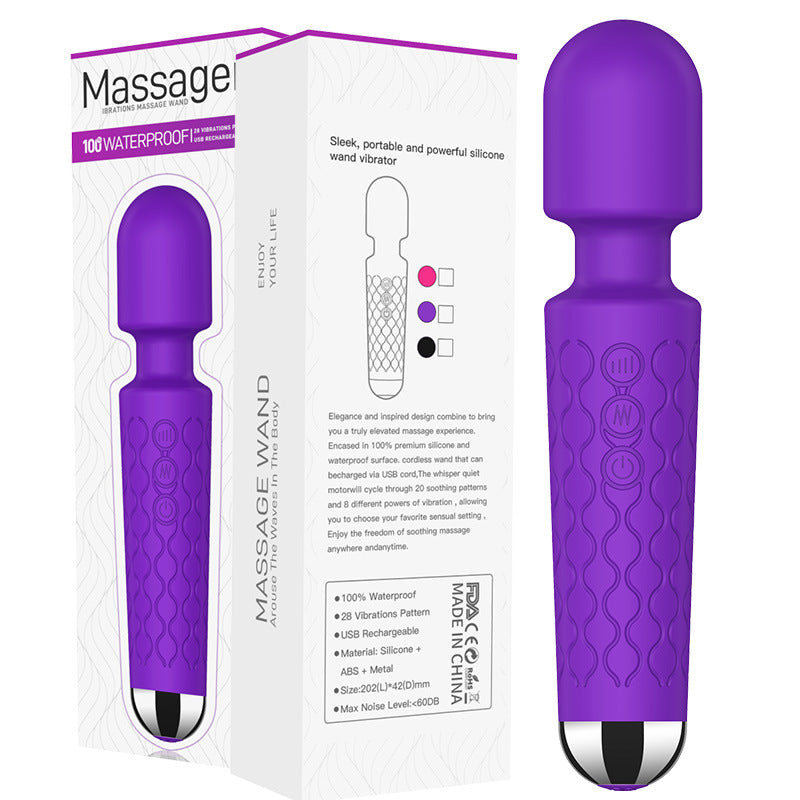 8-Speed 20-Frequency Rechargeable AV Vibrator – Waterproof, Strong Vibration, Silent, Multi-Mode Pleasure for Women