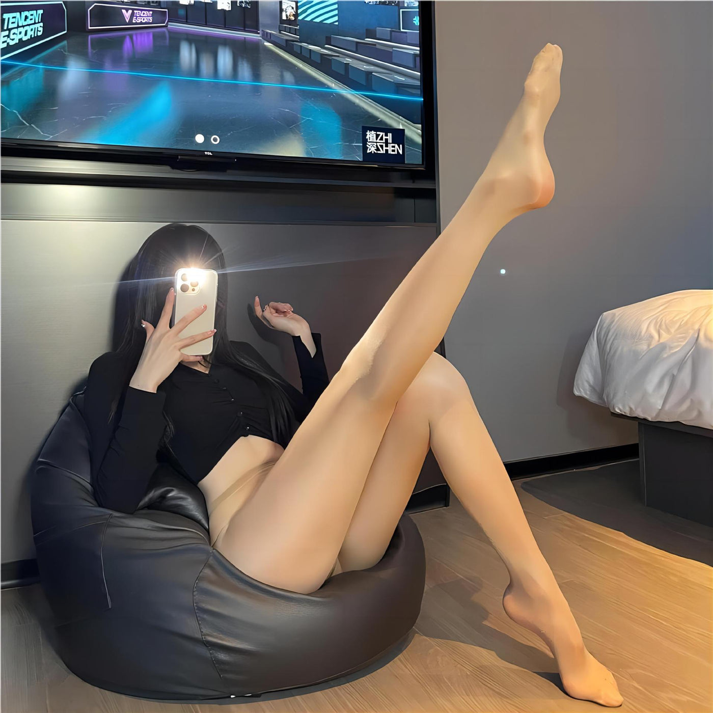 Sexy Lingerie & Stockings Set – Erotic Bodysuit, Fishnet & Thigh-High Hosiery for Women