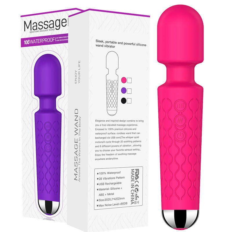 8-Speed 20-Frequency Rechargeable AV Vibrator – Waterproof, Strong Vibration, Silent, Multi-Mode Pleasure for Women