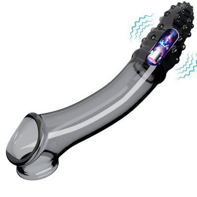 Vibrating Penis Sleeve with Spikes – Extended Wear Cock Ring for Delay & Locking