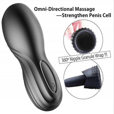 Electric Penis Trainer Masturbator Cup – Silicone Male Enhancement & Oral Simulation Stroker for Glans Training