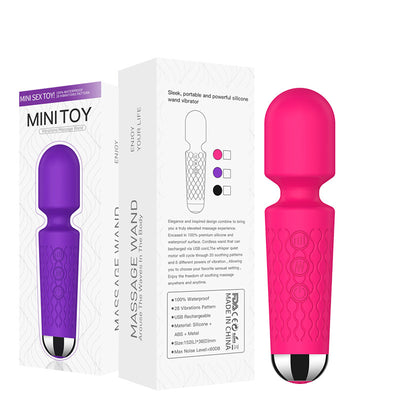 8-Speed 20-Frequency Rechargeable AV Vibrator – Waterproof, Strong Vibration, Silent, Multi-Mode Pleasure for Women